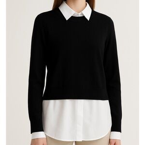 Sandro White Collared Sweater